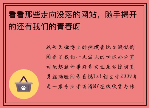 看看那些走向没落的网站，随手揭开的还有我们的青春呀